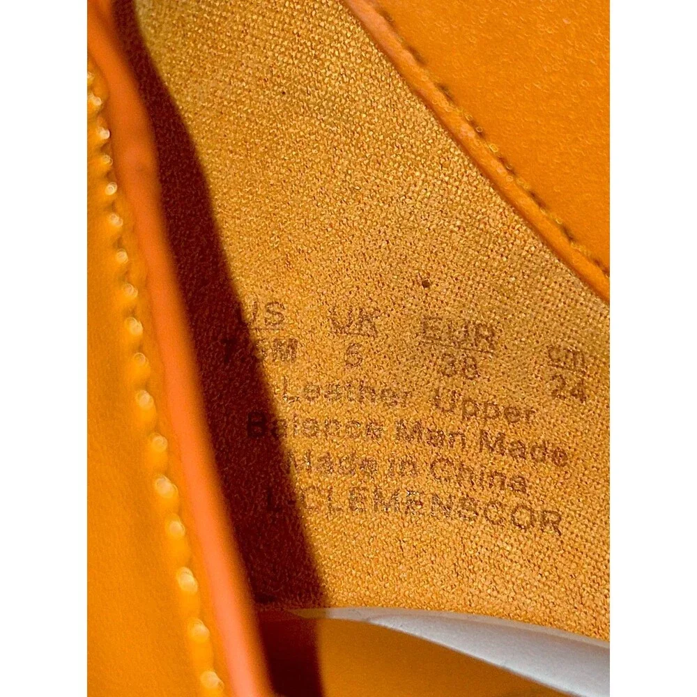 Womens Franco Sarto Clemens Cork Orange Leather Platform Wedge Sandals Size 7.5